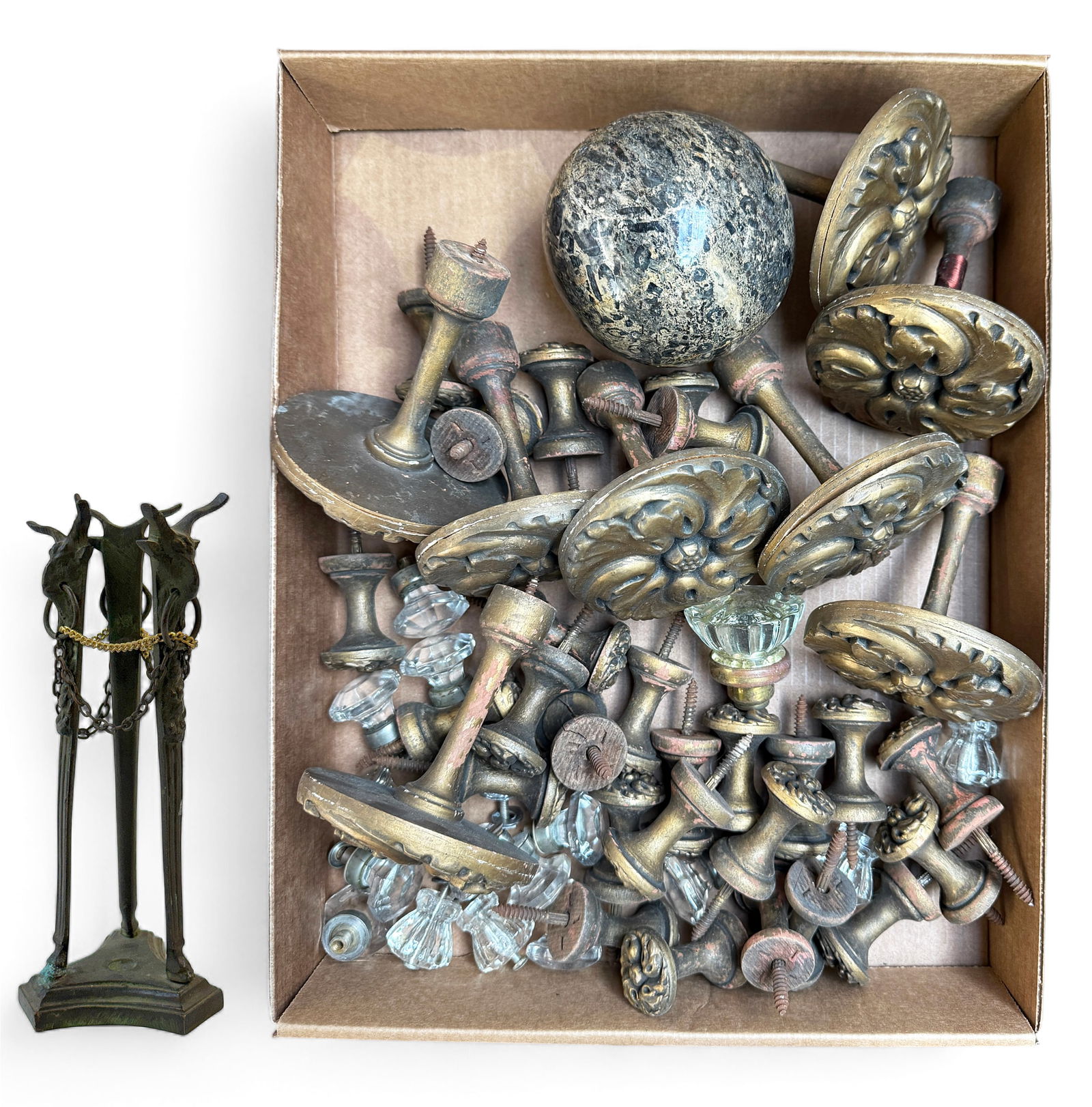 Lot of Antique Ornate Knobs Inc. Crystal / Glass. (1 of 2)