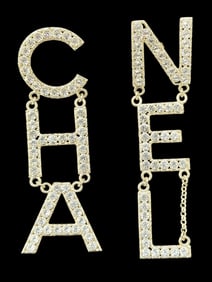 Chanel Runway Logo Drop Earrings, 2019.