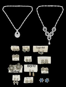 Lot of 14 Bogoff Rhinestone Jewelry Pieces.