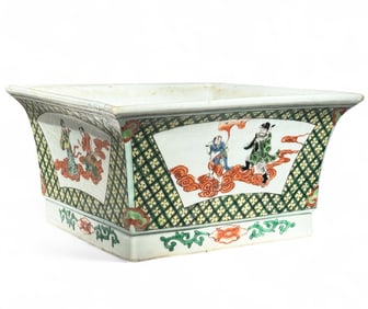 Late 19th Century Chinese Wucai Porcelain Planter.