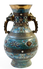 Very Large 20th Century Chinese Champleve Vase.