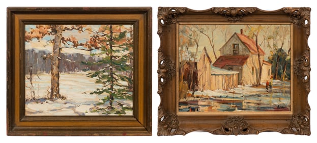Pair of Winter Scene Paintings by Reginald Mars.