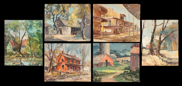 Lot of 6 Unframed Reginald Mars Paintings.