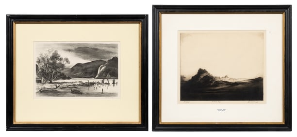 Two Intaglio Prints - Adolf Dehn & Levon West.