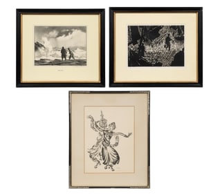 Lot of Three Prints - Handforth, Seon, Grant.