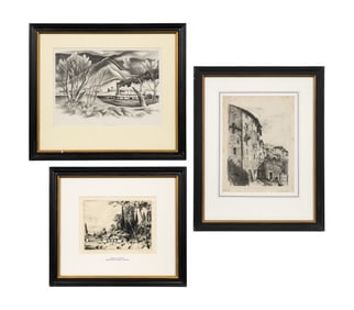 Three Framed Prints - Beaufrere, Fiene, etc.