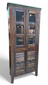 Contemporary Primitive Rustic Style China Cabinet.