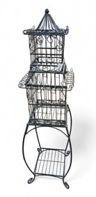 Pagoda Style Wrought Metal Birdcage.