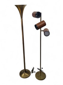 Two Brass Mid-Century Modern Lamps - OMI.
