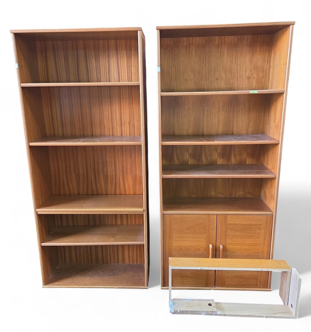 Set of Two Teak Veneer Bookcases. (1 of 4)