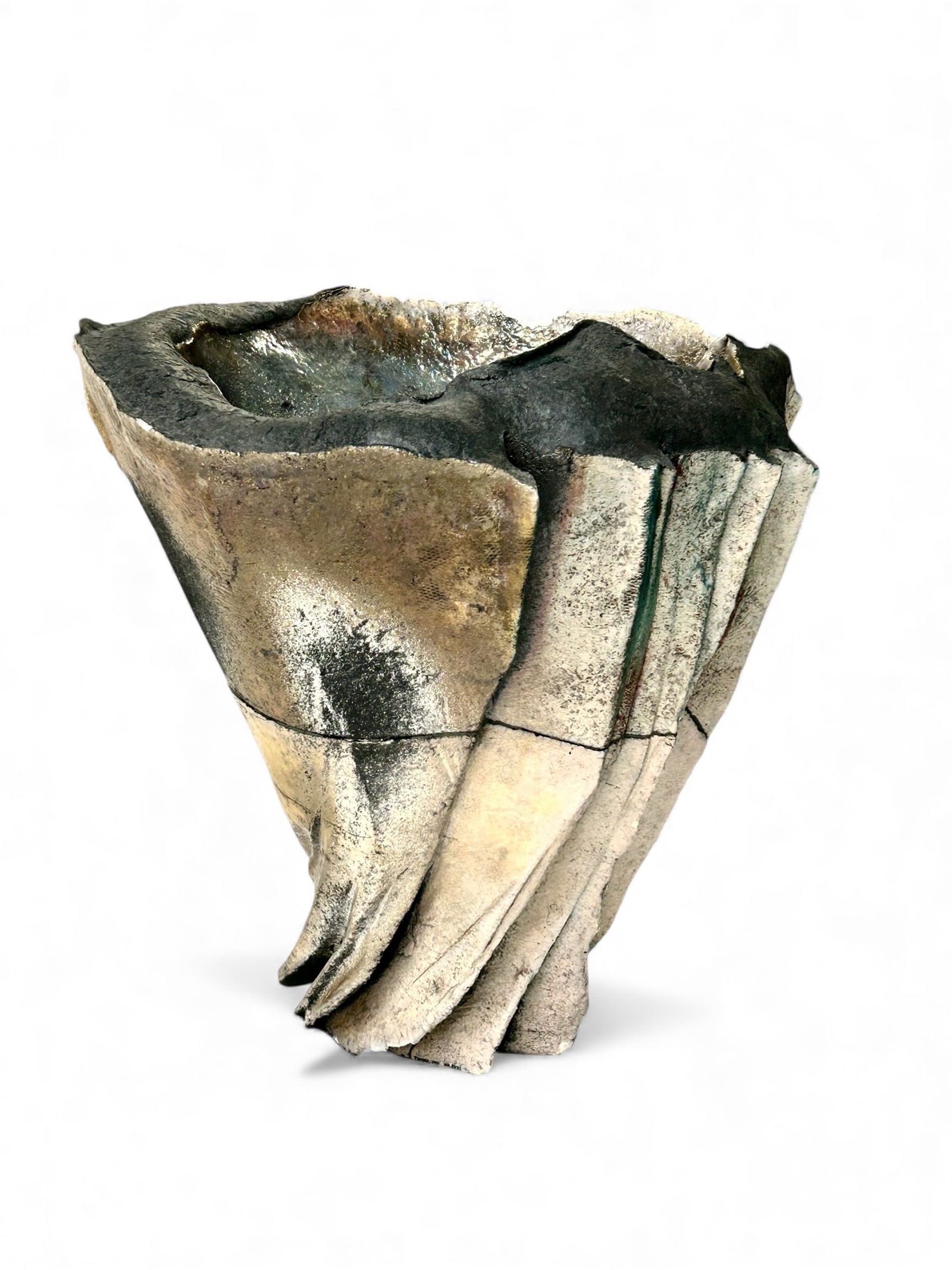 Large George Timock Raku Vessel #277, 1990. (1 of 6)