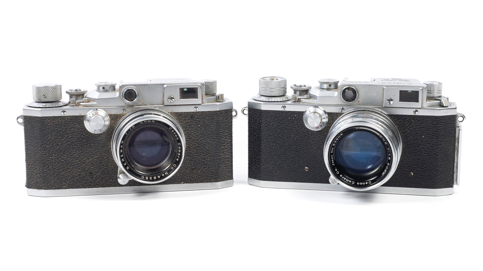 Canon III and IIF Rangefinder Cameras w/ Lenses. (1 of 9)