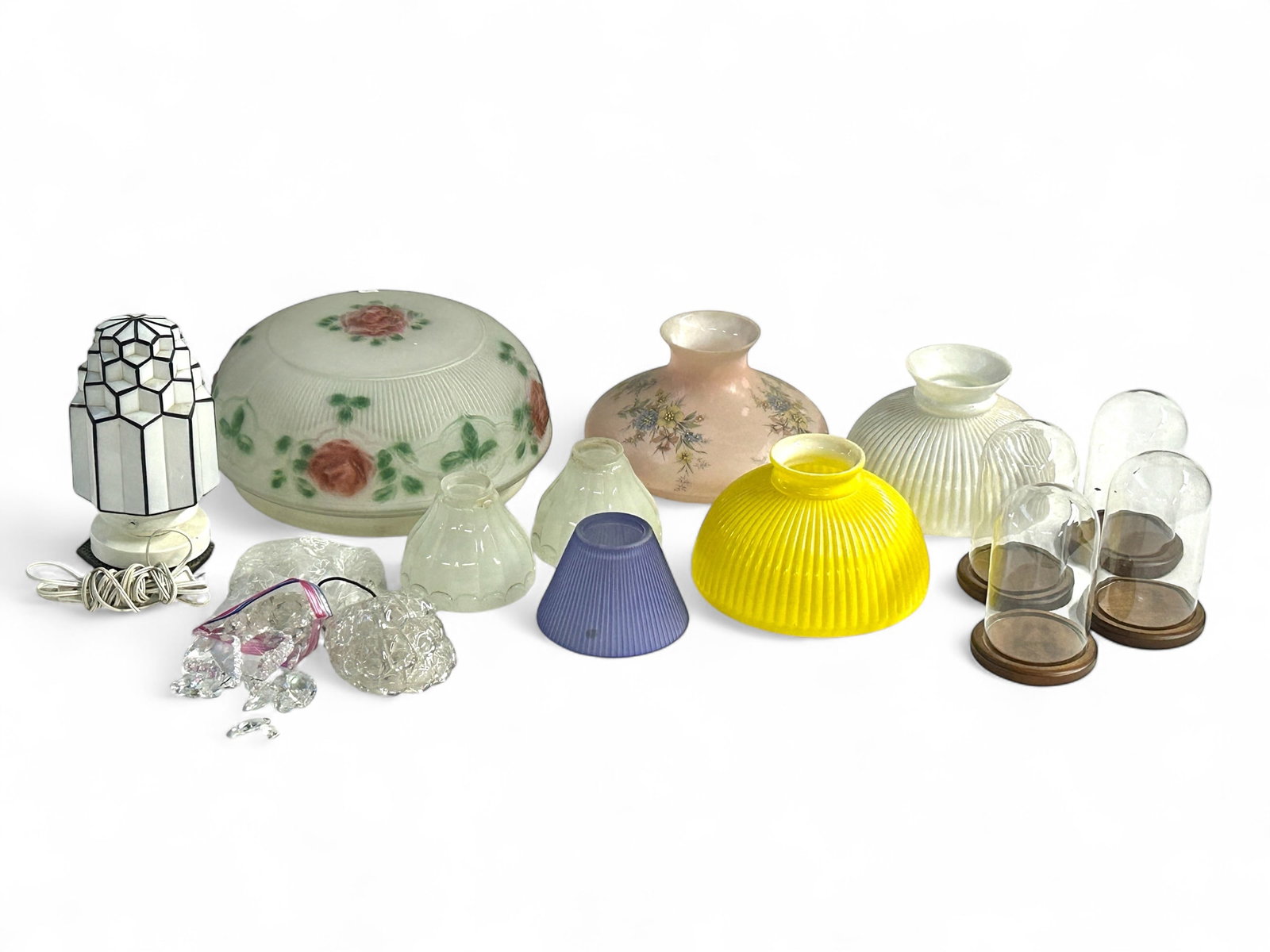 Glass Lamp Shades, Bobeches, & Cloche Domes. (1 of 8)