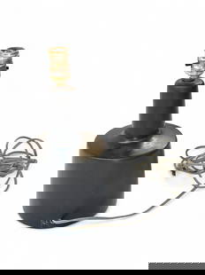 Signed Martz Pottery Black Table Lamp.: There is no shade included. It has a few scratches, but looks to be in overall good condition. It measures 12 1/4" tall and 6 1/4" across the widest area. In-house shipping is available. Please see