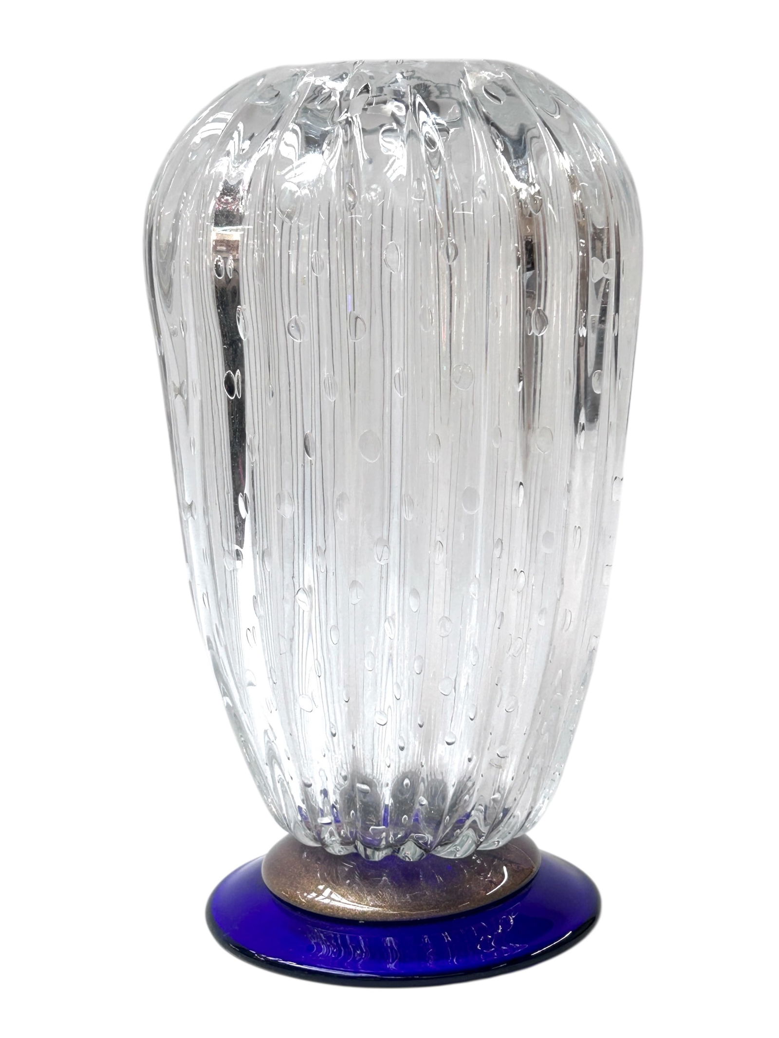Seguso Murano Art Glass Footed Vase. (1 of 7)