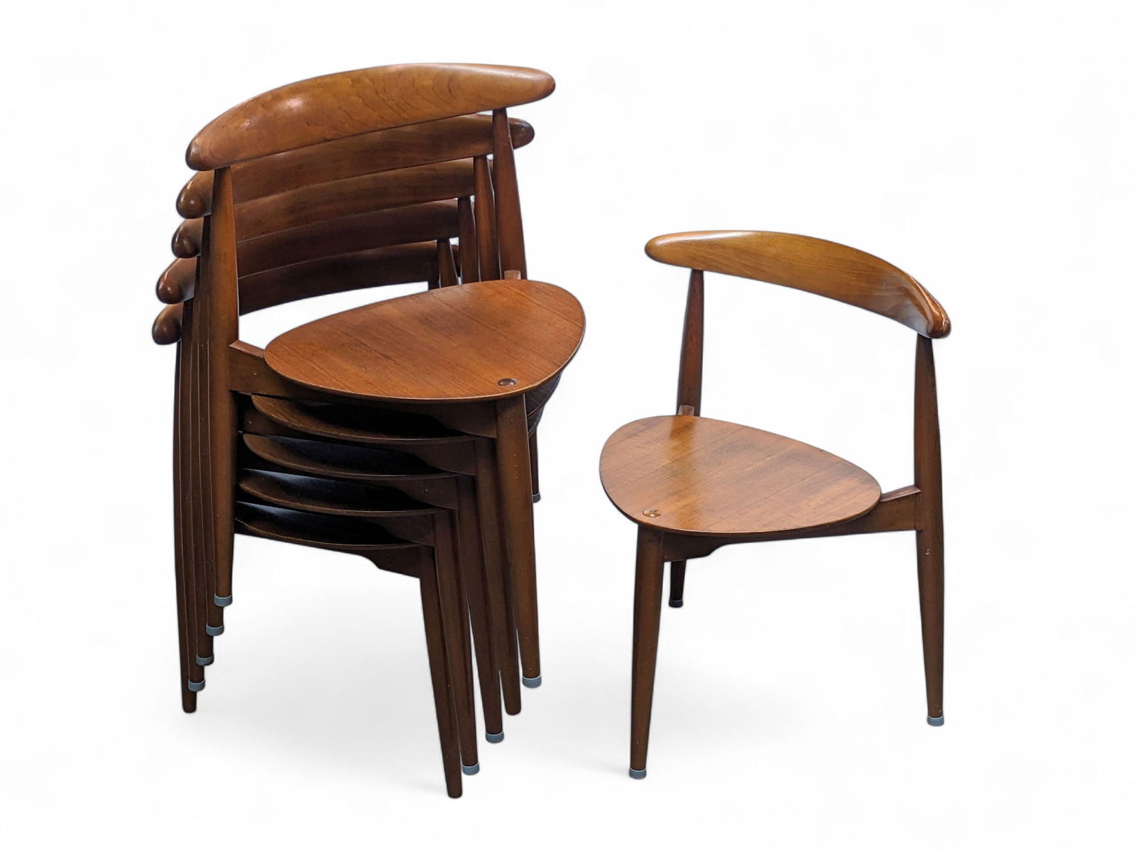 Set of 6 Hans Wegner for Fritz Hansen Heart Chairs (1 of 5)