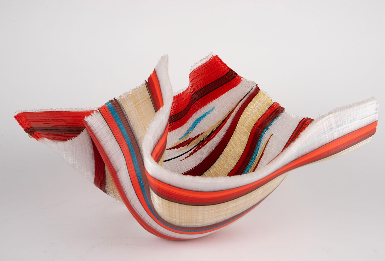 Carole Perry Tapestry Style Glass Bowl. (1 of 9)