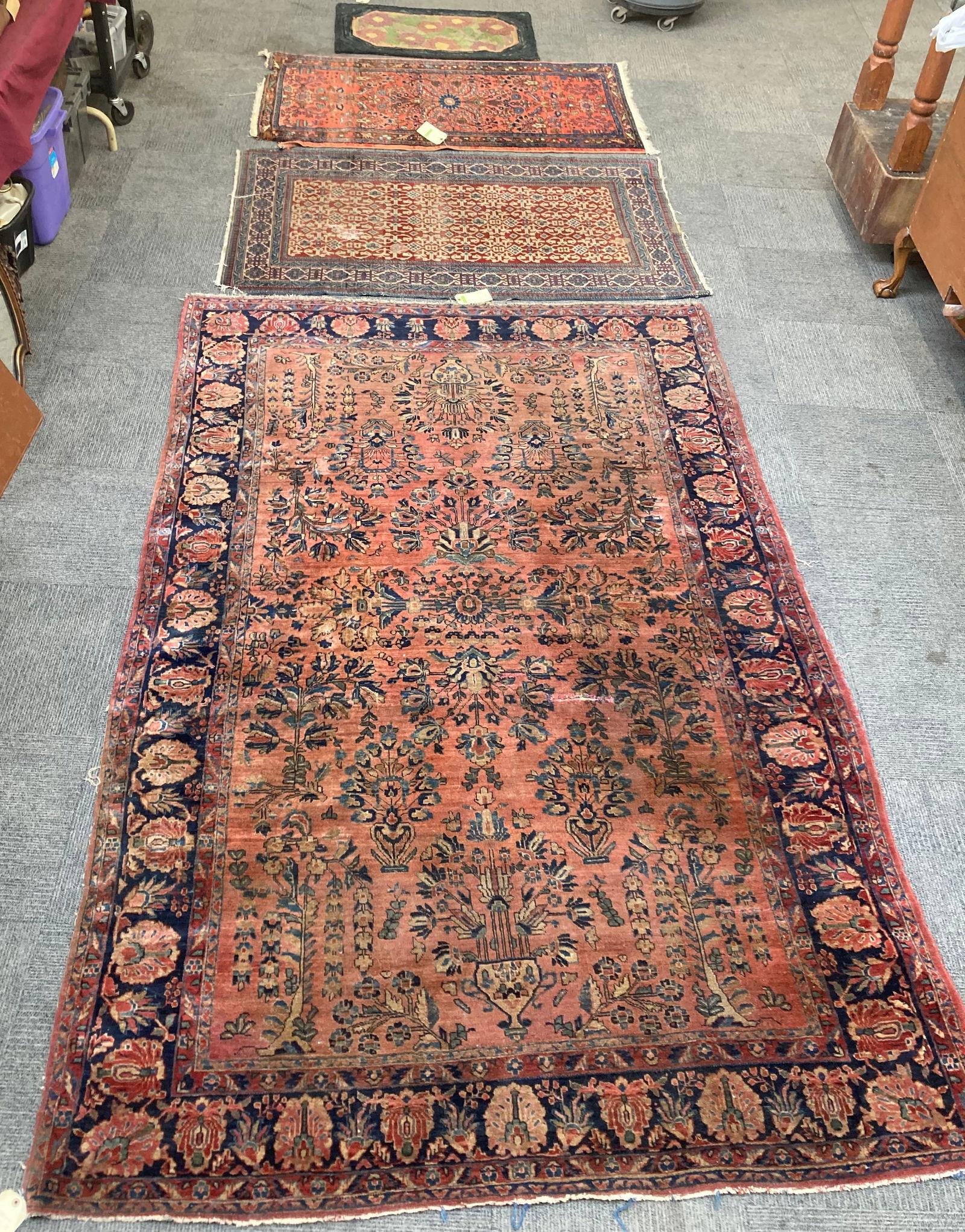 Lot of 4 Handmade Rugs, Mostly As Is. (1 of 10)