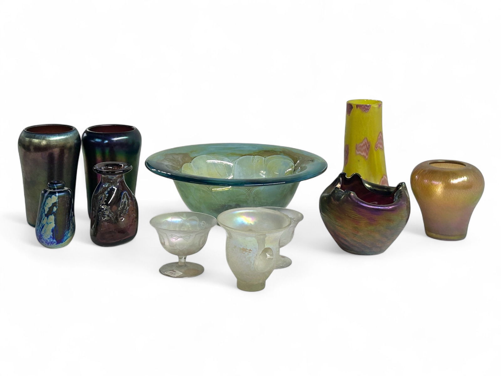 Lot: Art Glass, incl. Hawkes Steuben Verre de Soie (1 of 14)