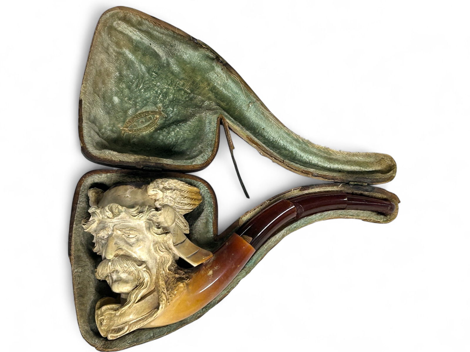 Carved Meerschaum Pipe w/ Hermes Face, As Is. (1 of 10)