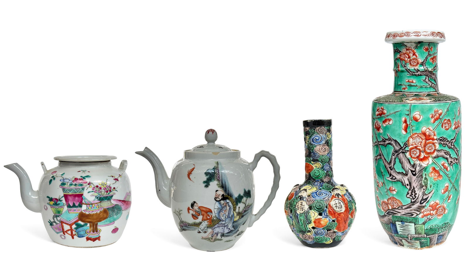 Lot of 4 Late Qing Dynasty Chinese Porcelain Items (1 of 19)