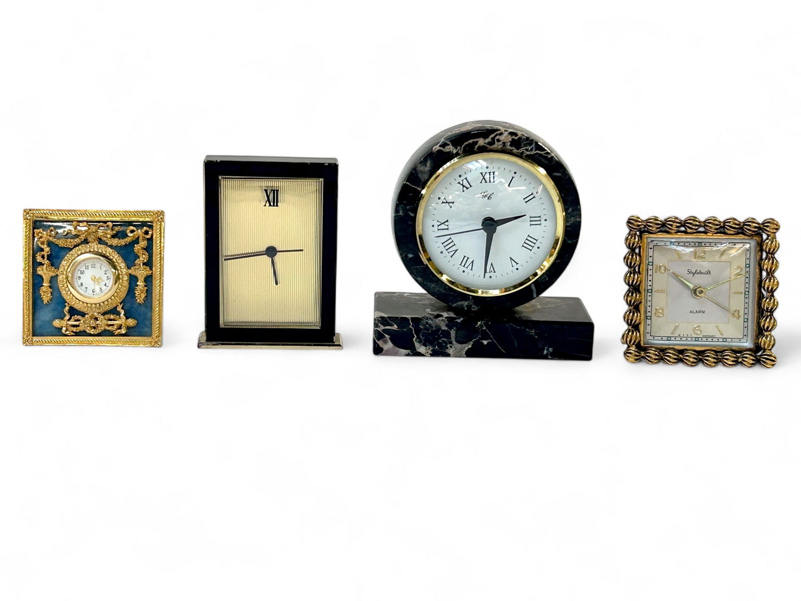 Lot of 4 Vintage Desk Clocks - Chiellini, Jaccard. (1 of 15)