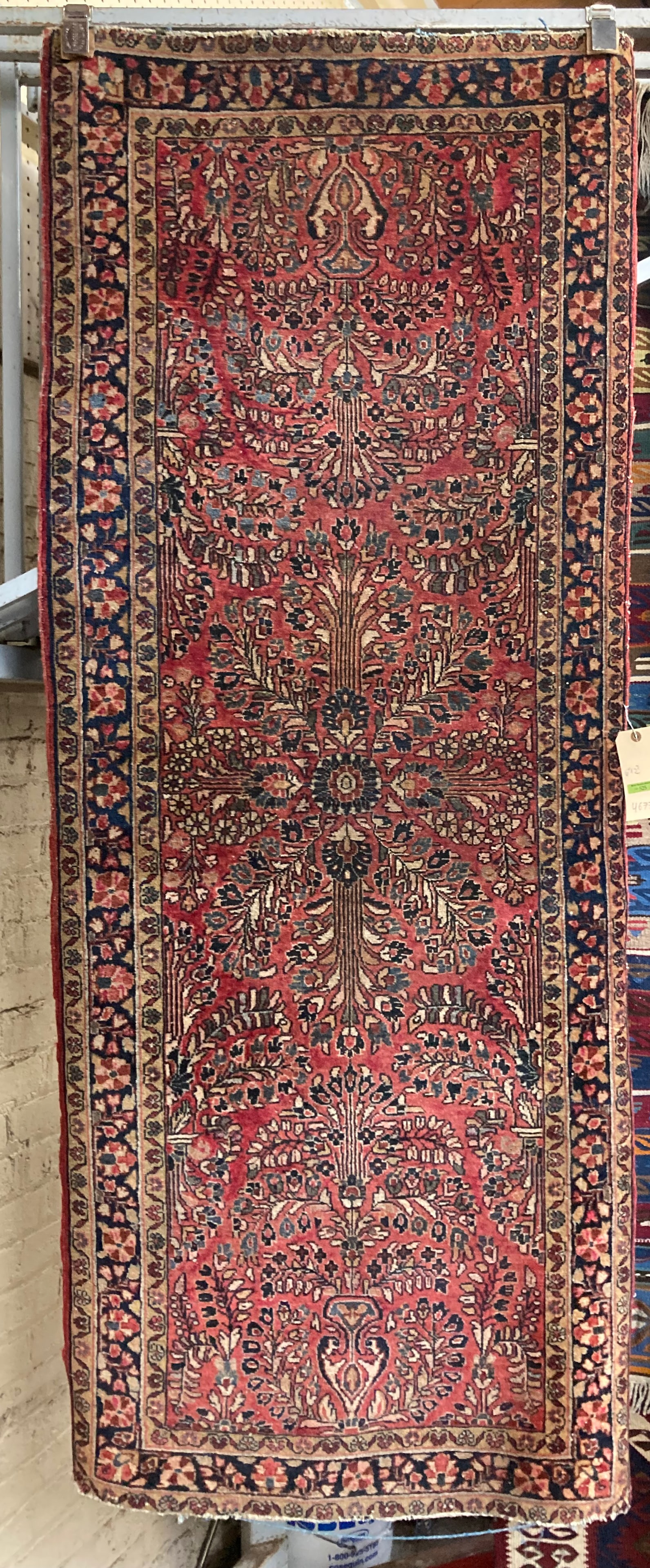 2' 7" x 6' 4" Sarouk Runner Rug, As Is, Cut Ends. (1 of 3)