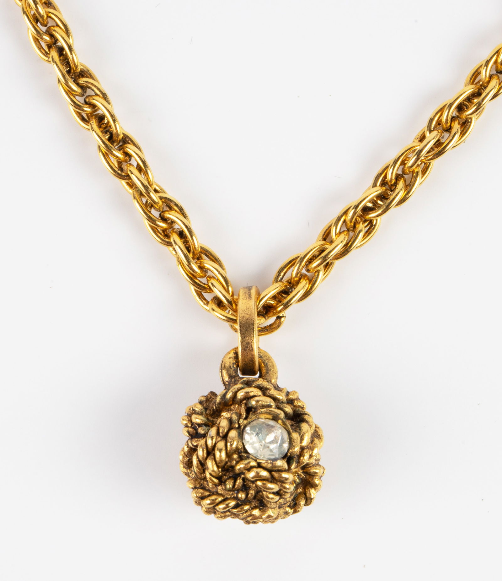 Chanel Rhinestone Knot Pendant Necklace. (1 of 5)