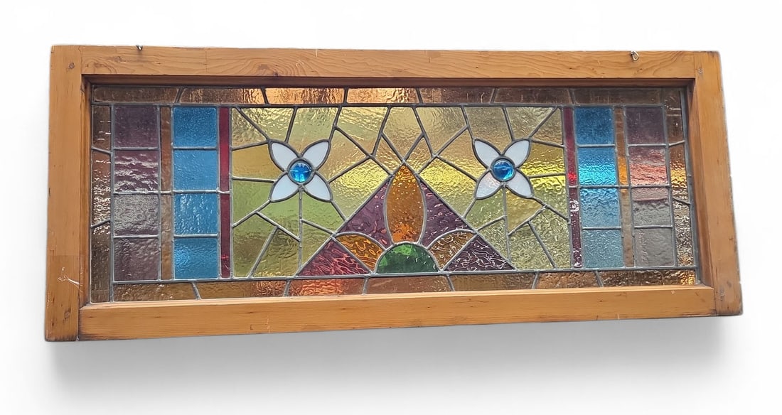 Floral Stained Glass Transom Window. (1 of 2)