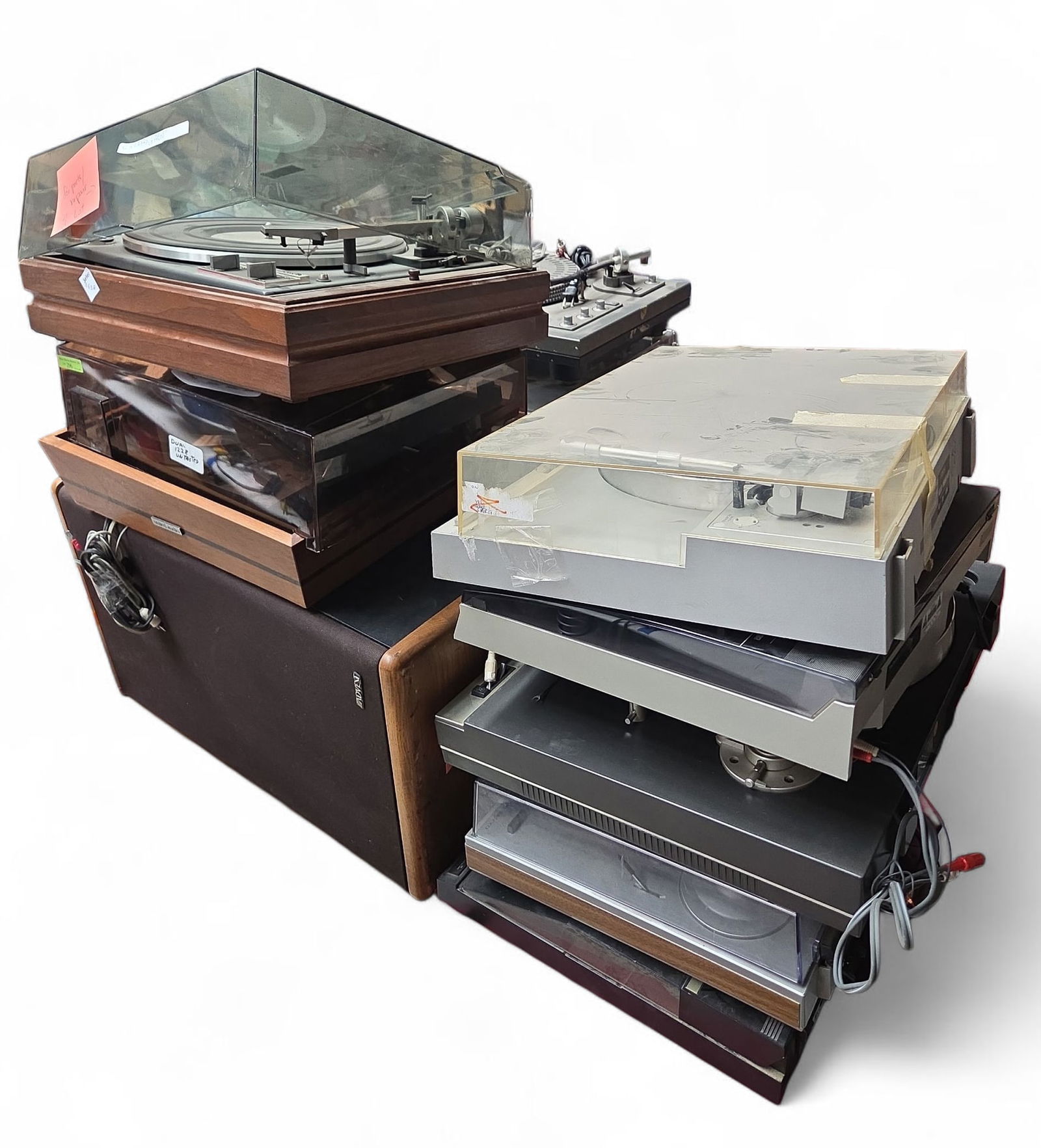Lot of 9 Turntables for Parts or Repair. (1 of 1)