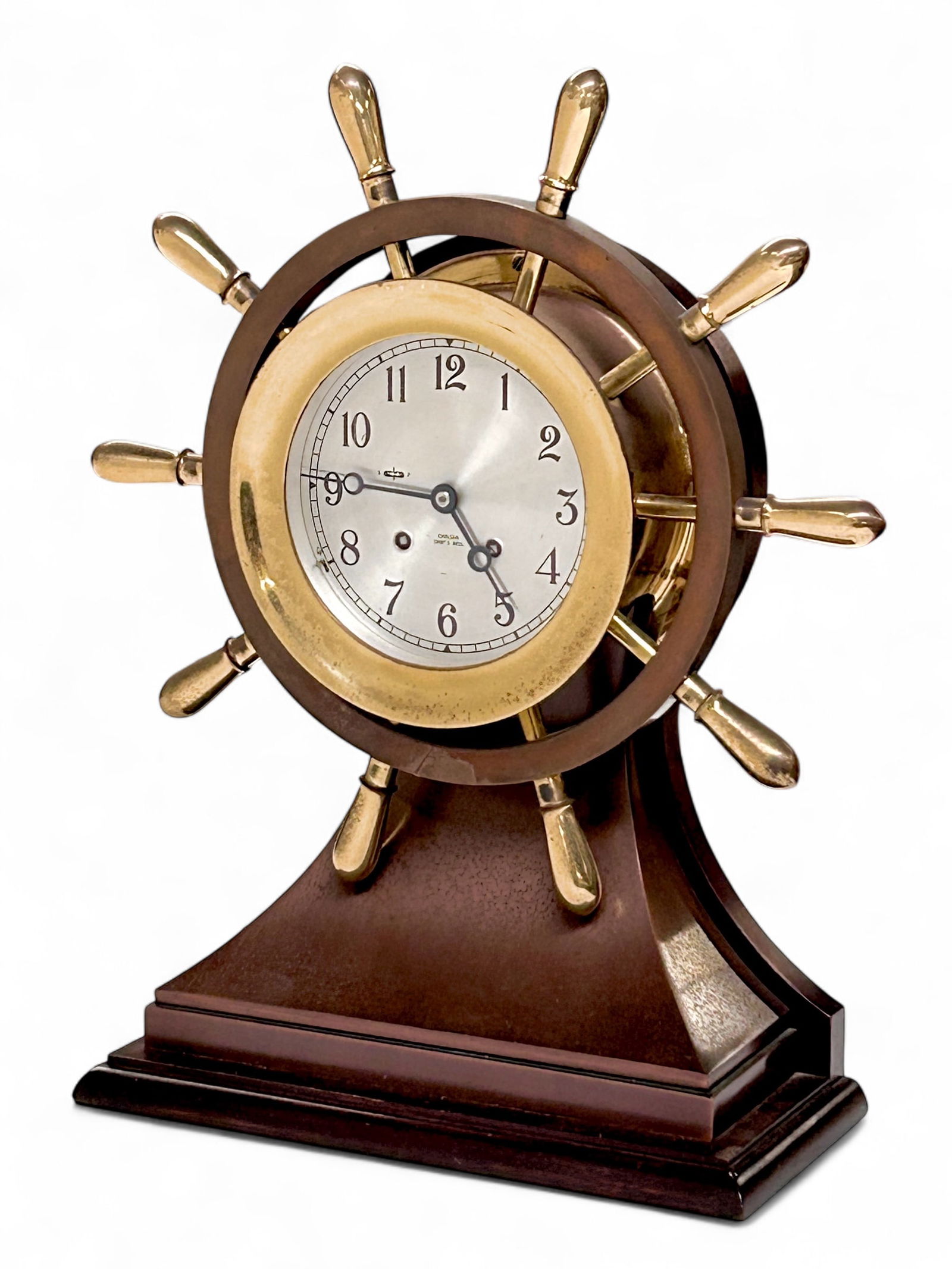 Chelsea Ship's Bell "Mariner" Wheel Mantel Clock. (1 of 7)