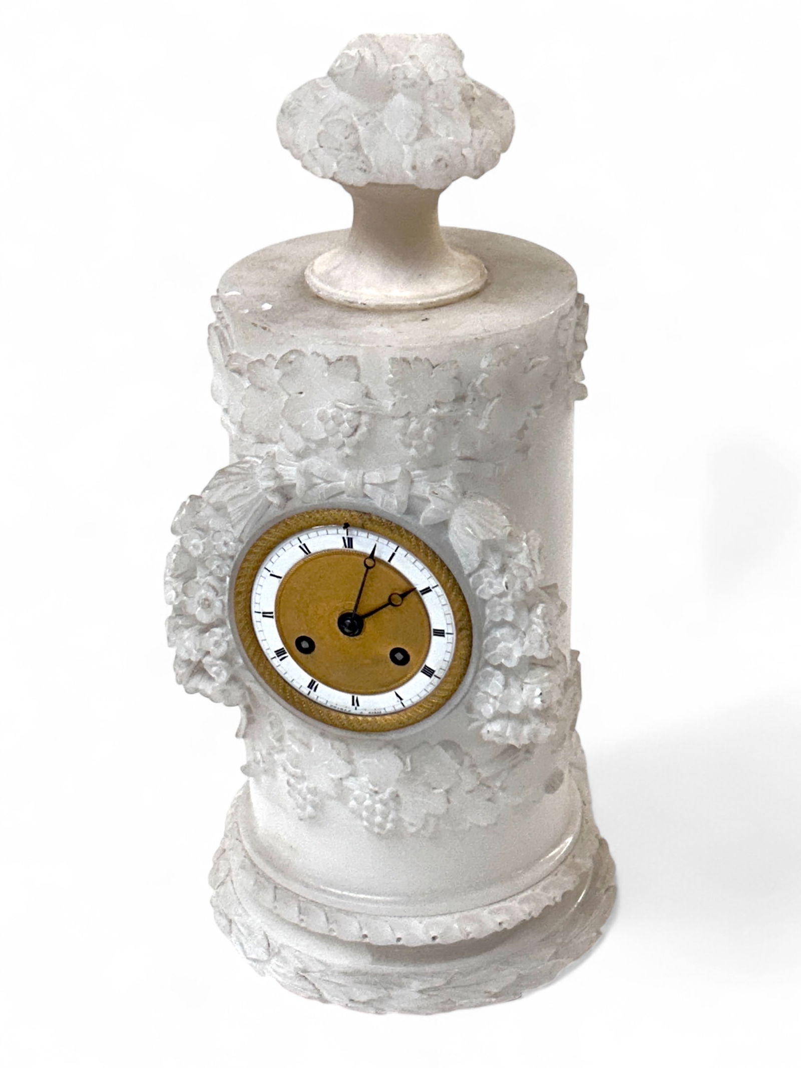 Thomas A Paris Antique Carved Alabaster Clock. (1 of 10)