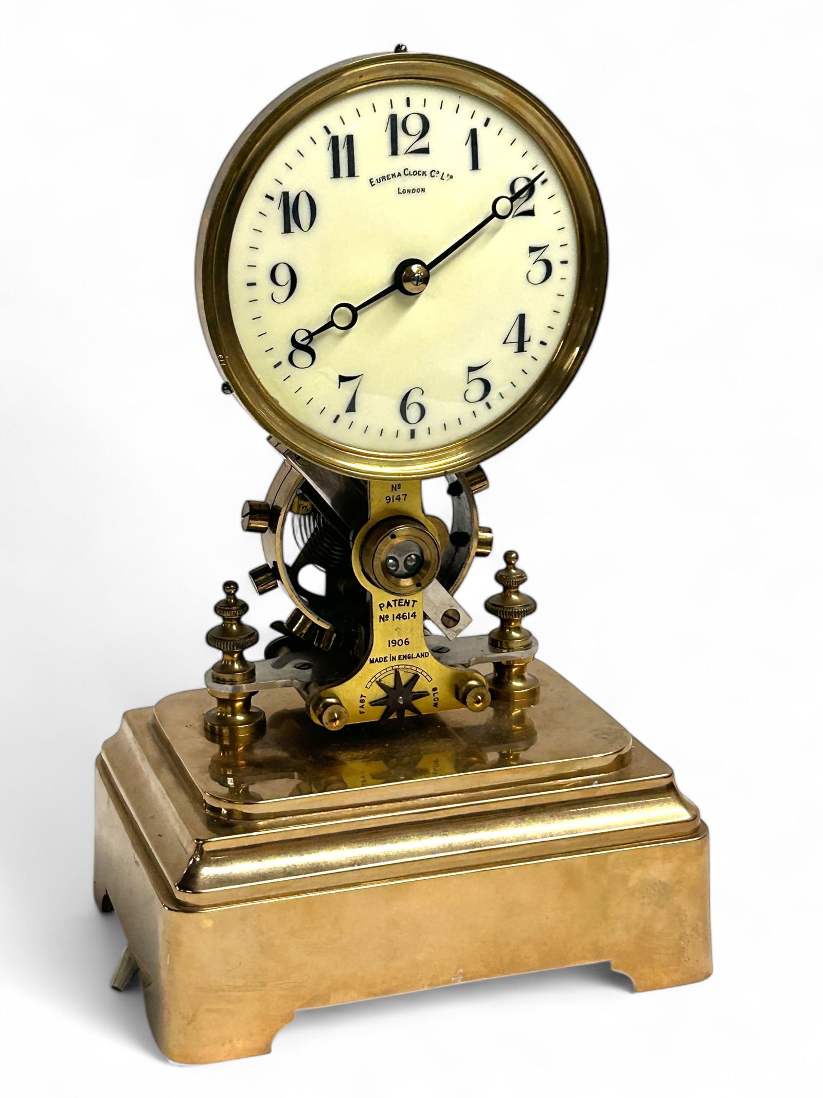 Eureka Clock Co. Brass Electric Clock - No. 9147. (1 of 8)