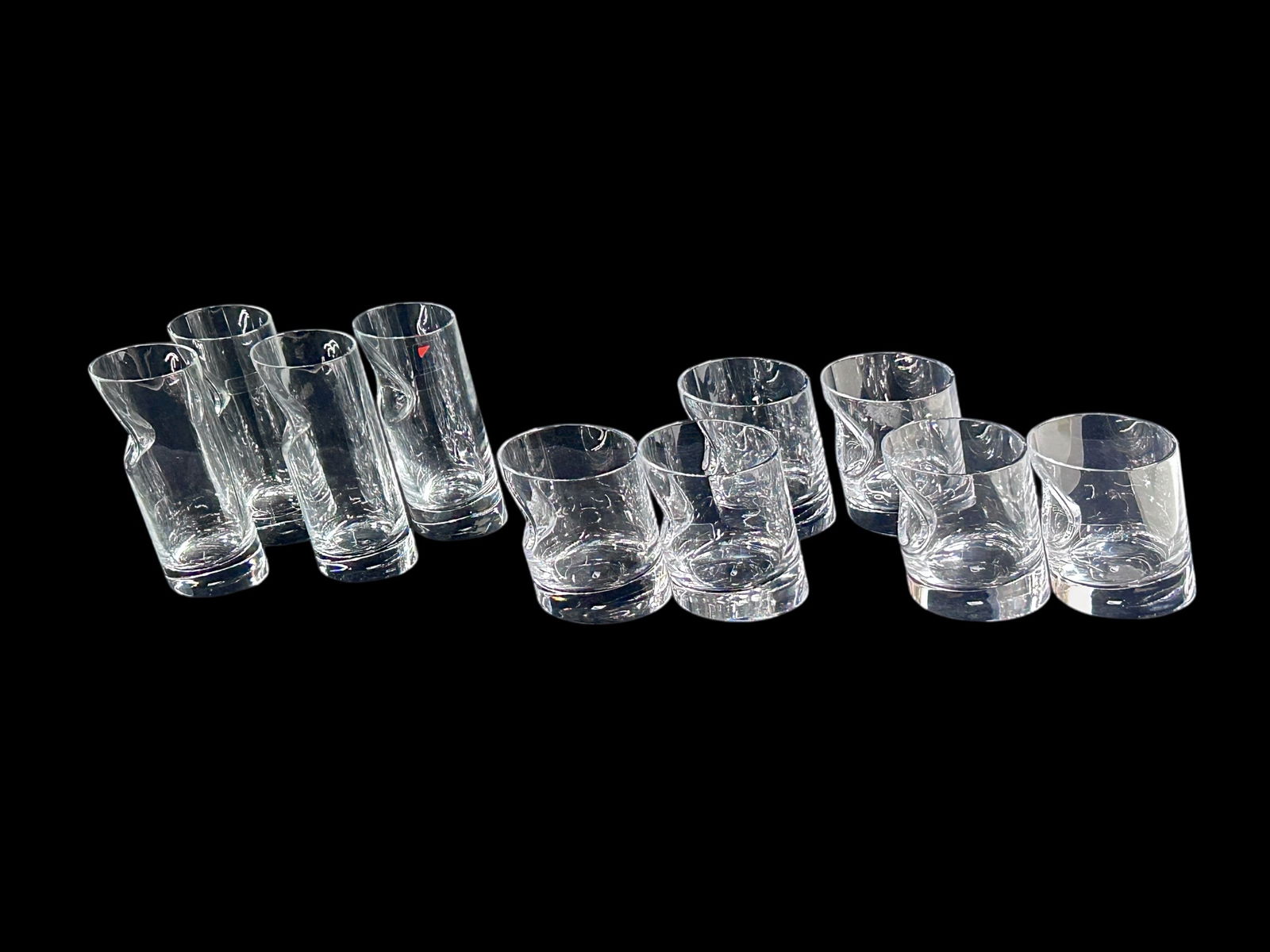 Sgd. Angelo Mangiarotti Crystal Glasses Set of 10. (1 of 10)
