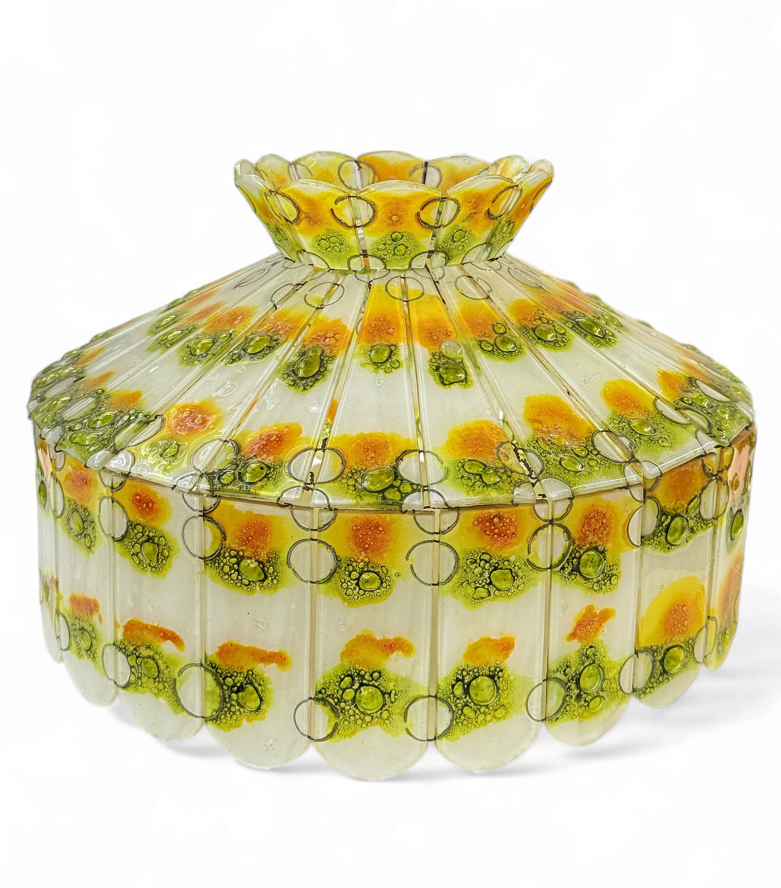Vintage Higgins Style Fused Glass Chandelier Shade (1 of 3)
