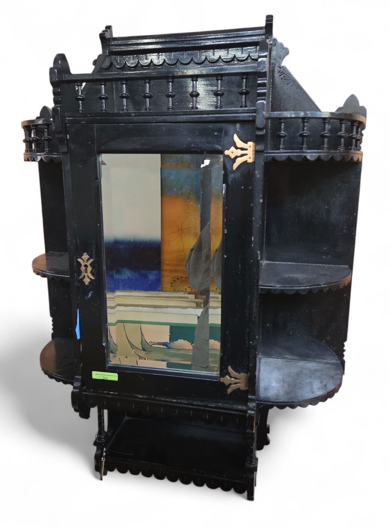 Victorian Ebonized Wood Medicine Cabinet. (1 of 3)