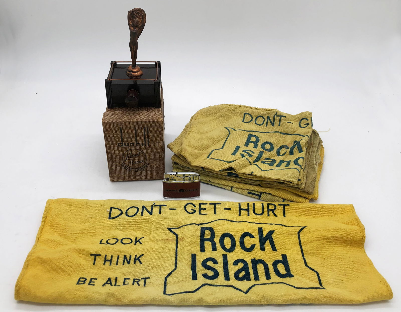 Dunhill Table Lighter & Rock Island Railway Items. (1 of 8)