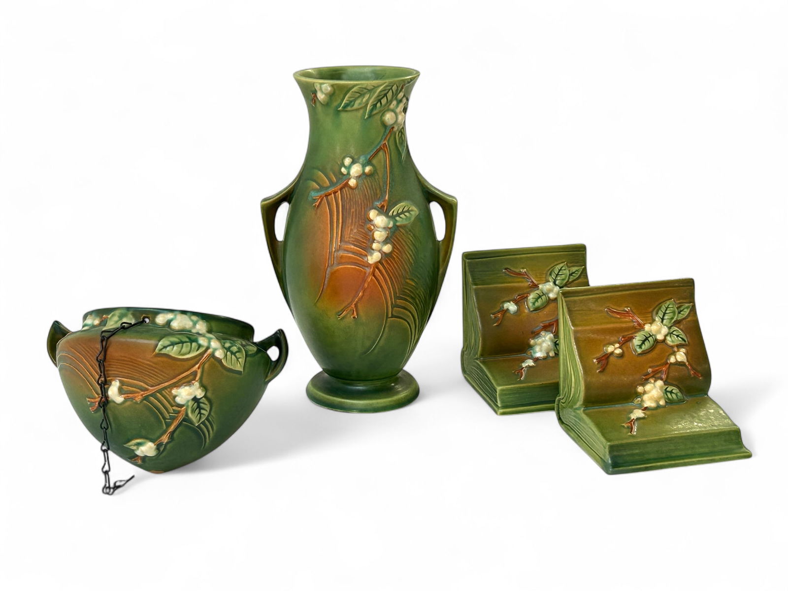 Lot of 4 Roseville Pottery Snowberry Pcs. (1 of 15)