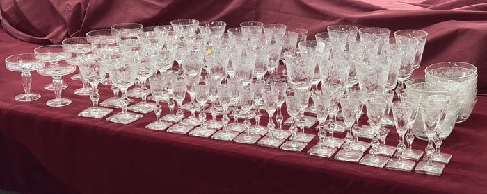 73 Pc. Hawkes Gravic Fruit Glassware Set.