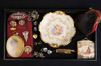 Lot of Old Jewelry, Miniature Portrait, & More.