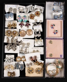 Lot of Vintage Costume Jewelry - Mostly Earrings.