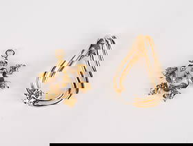 Two 14K Gold Pendants - Diamond, Gold Quartz.: The lot contains two 14K yellow gold necklace pendants. They both tested appropriately for 14K gold. The first piece feature an abstract shape and a single 3.7mm or 0.2ct round brilliant diamond. It m