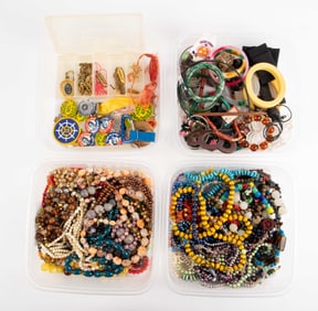 Lot of Costume Jewelry - Beads, Stones, Etc.