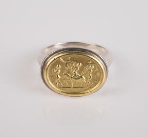 18K Gold & Sterling Silver Ring, H.W.