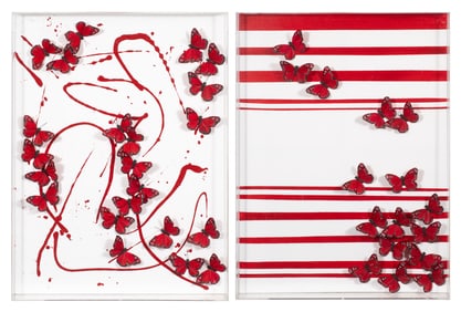 2 Nadine Kalachnikoff Mixed Media Paintings.