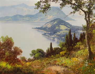 Laszlo Neogrady, Coastal Landscape Painting.