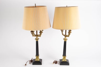Pair of Regency Style 4 Arm Table Lamps.