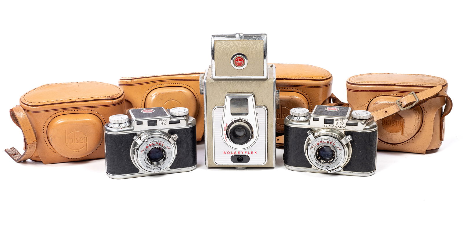 Lot of Seven Vintage Bolsey Cameras. (1 of 2)