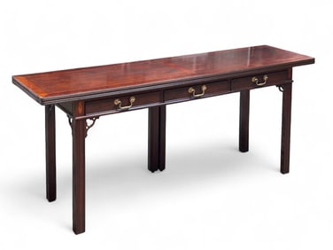 Baker Mahogany Console / Dining Table w/ Inlay.