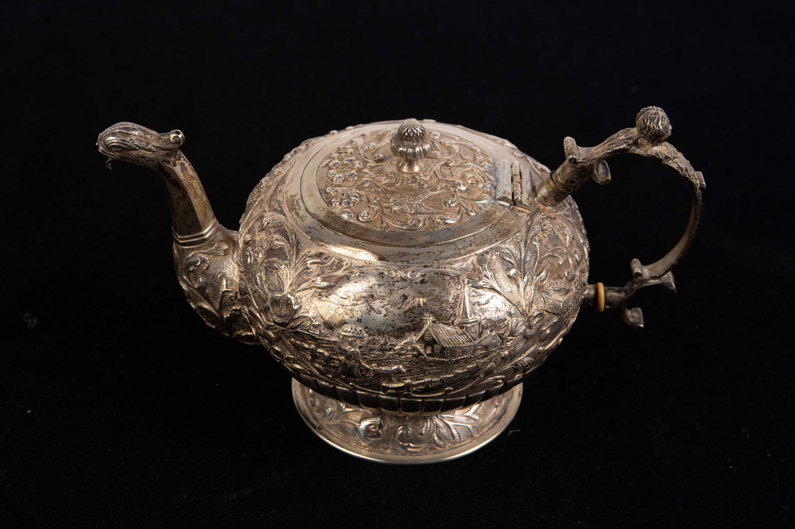 Antique Dutch Silver Repousse Teapot. (1 of 12)